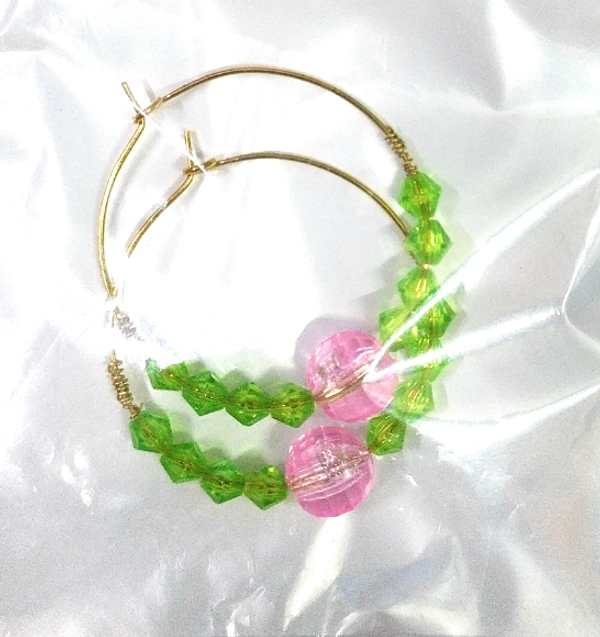 NIBRAS Yellow Tyre-Cut Crystal Seed Hoop Earrings - B09KC1GWXS, 3 gm, 4cm x 4cm x 1cm